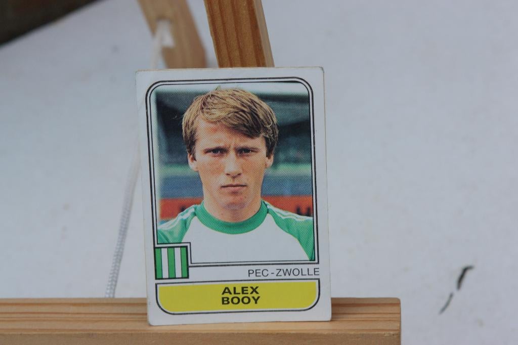 Alex Booy PEC- Zwolle Panini Voetbal 82 sticker mooi, Ophalen of Verzenden, Zo goed als nieuw, Overige binnenlandse clubs, Poster, Plaatje of Sticker