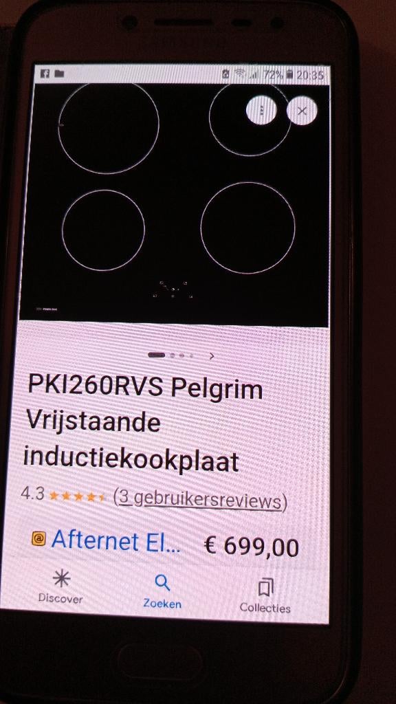 Pelgrim kookplaat, nieuw, Ophalen, Zwart, Nieuw, 50 tot 100 cm