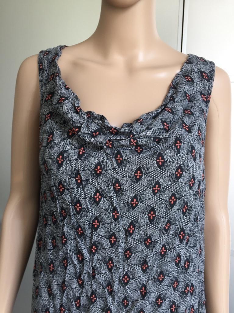 B877 Pimkie: jurkje jurk tuniek Maat M=38-40 grijs/zwart/ora, Maat 38/40 (M), Ophalen of Verzenden, Zo goed als nieuw, Pimkie