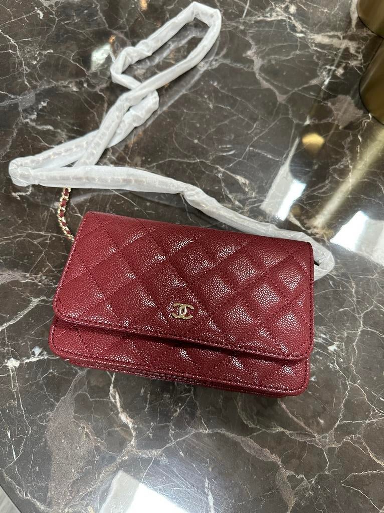 Woc tas nieuw bordeaux gouden hardware, Ophalen of Verzenden, Nieuw, Rood, Schoudertasje