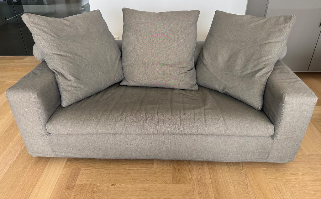 Italiaanse 2-zits design bank van Flexform, Ophalen, Gebruikt, 150 tot 200 cm, Tweepersoons