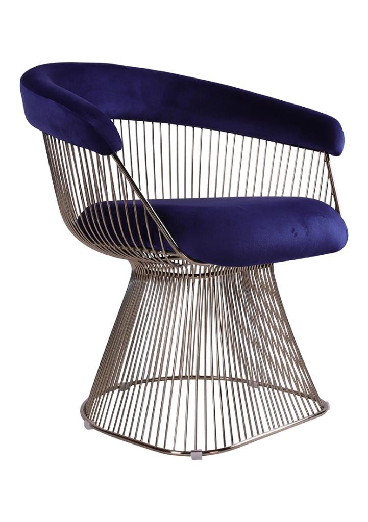 OHNO Wire Chair Armleunstoel Small - Blauw, Huis en Inrichting, Niet ingevuld, Overige materialen, Blauw, Niet ingevuld
