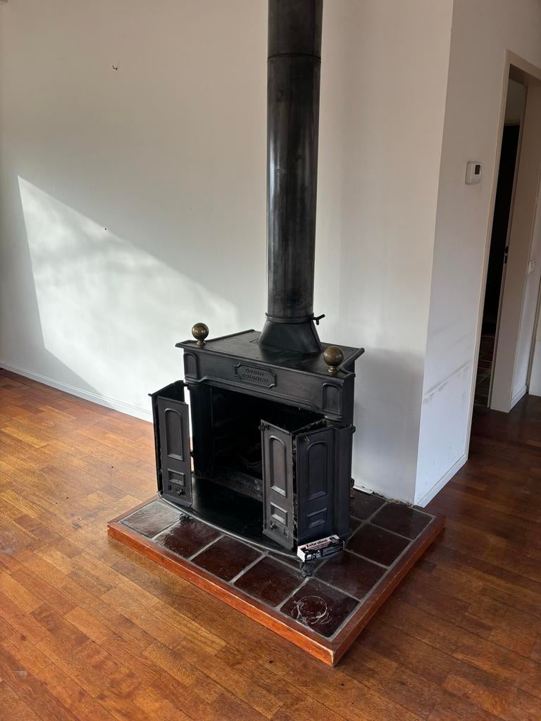 Godin Colonial Houthaard - Klassieke Vrijstaande Kachel, Ophalen, Gebruikt, Vrijstaande haard, Houthaard