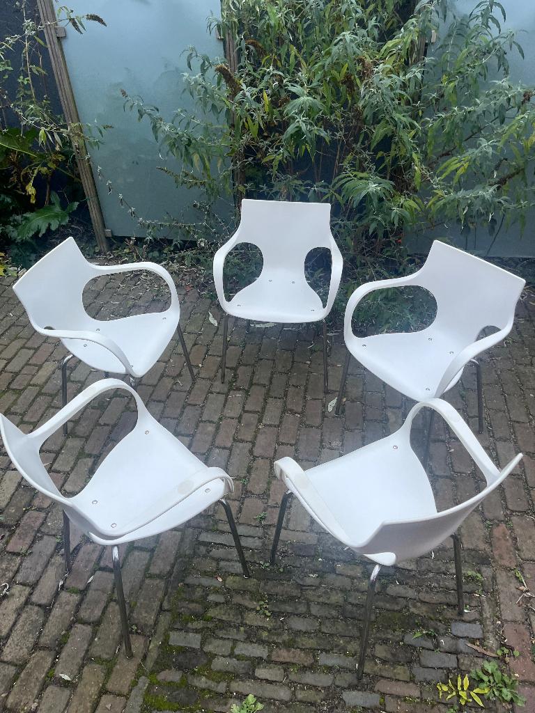 3x Jim DWDD stoelen Acta, Huis en Inrichting, Stoelen, Ophalen, Drie, Wit, Modern Industrieel
