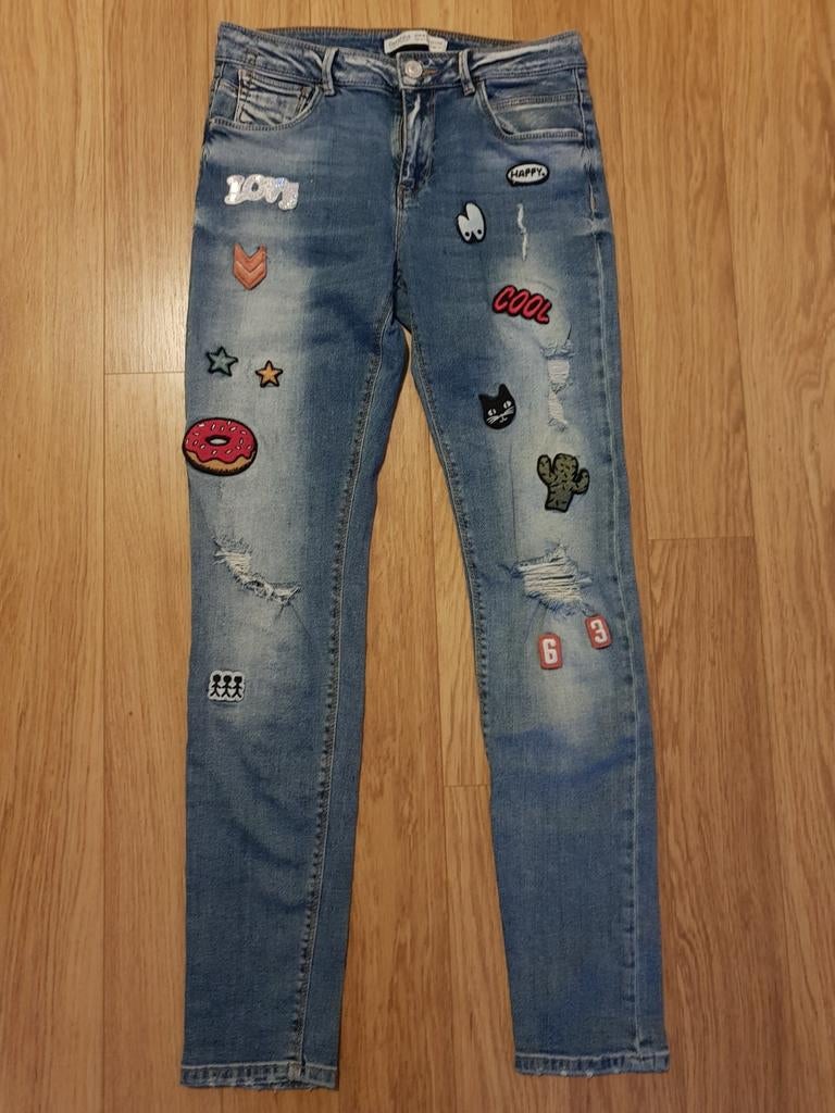 NIEUW Jeans patches Berschka mt 38, Ophalen, Nieuw, Blauw, W30 - W32 (confectie 38/40)