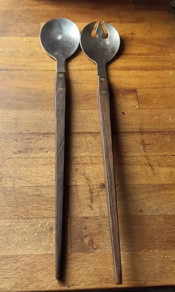 Teakhouten slacouvert VINTAGE, Antiek en Kunst, Ophalen of Verzenden