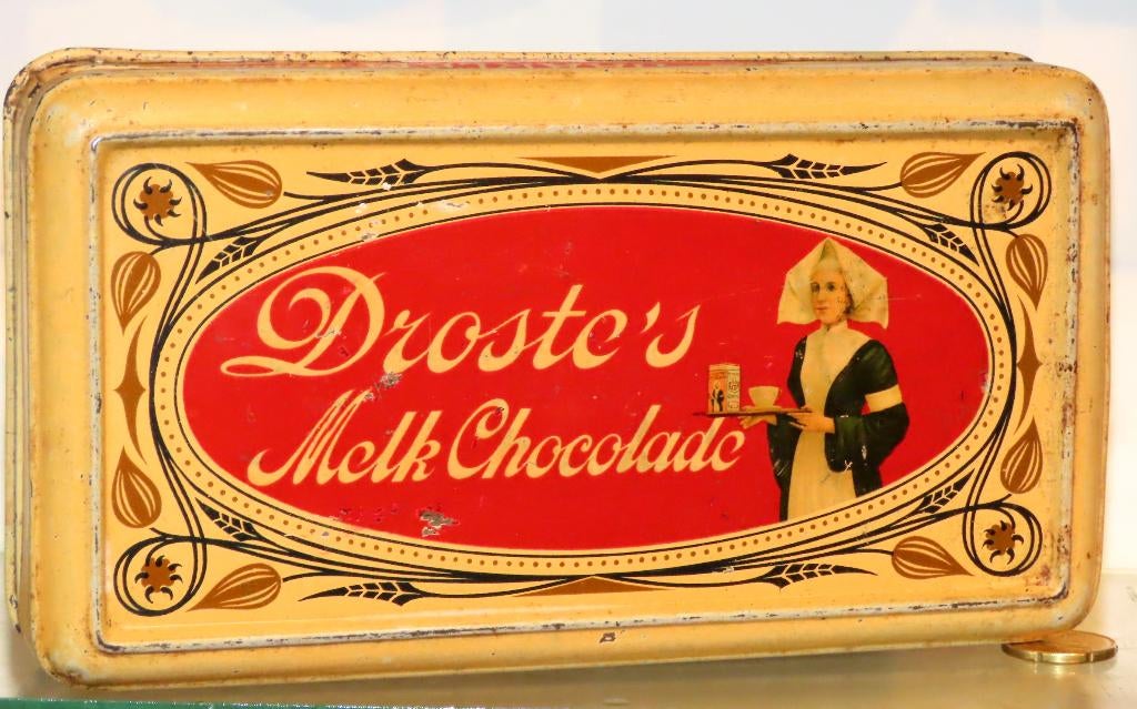 Droste Haarlem Melk Chocolade Cacao Blik, Ophalen of Verzenden, Gebruikt, Overige, Droste