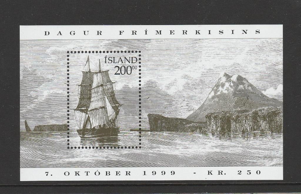 IJsland blok Dag vd Postzegel (Zeilschip) (1999)., Verzenden, IJsland, Postfris