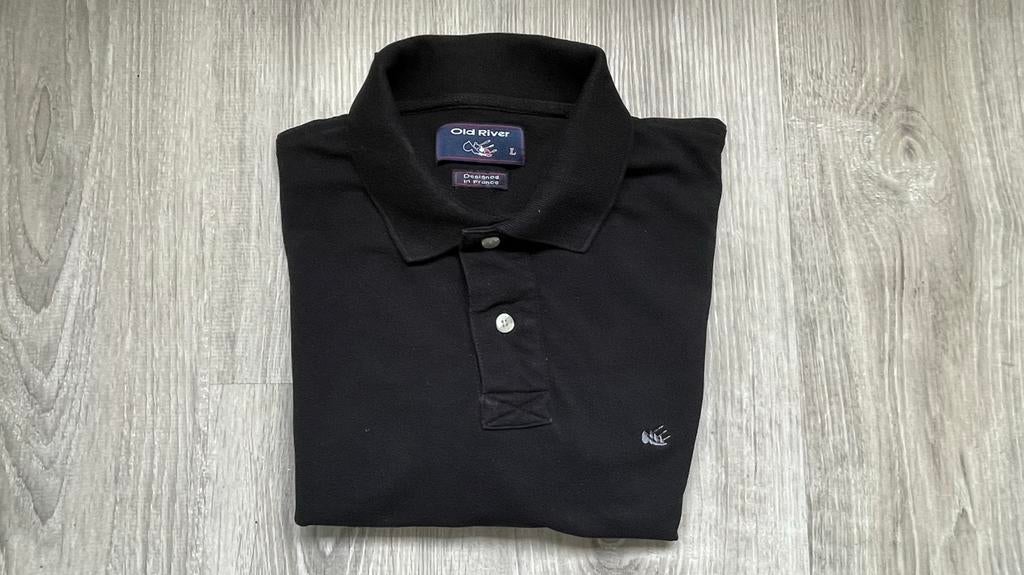 Old River polo shirt zwart maat L, Ophalen of Verzenden, Zo goed als nieuw, Maat 52/54 (L), Zwart