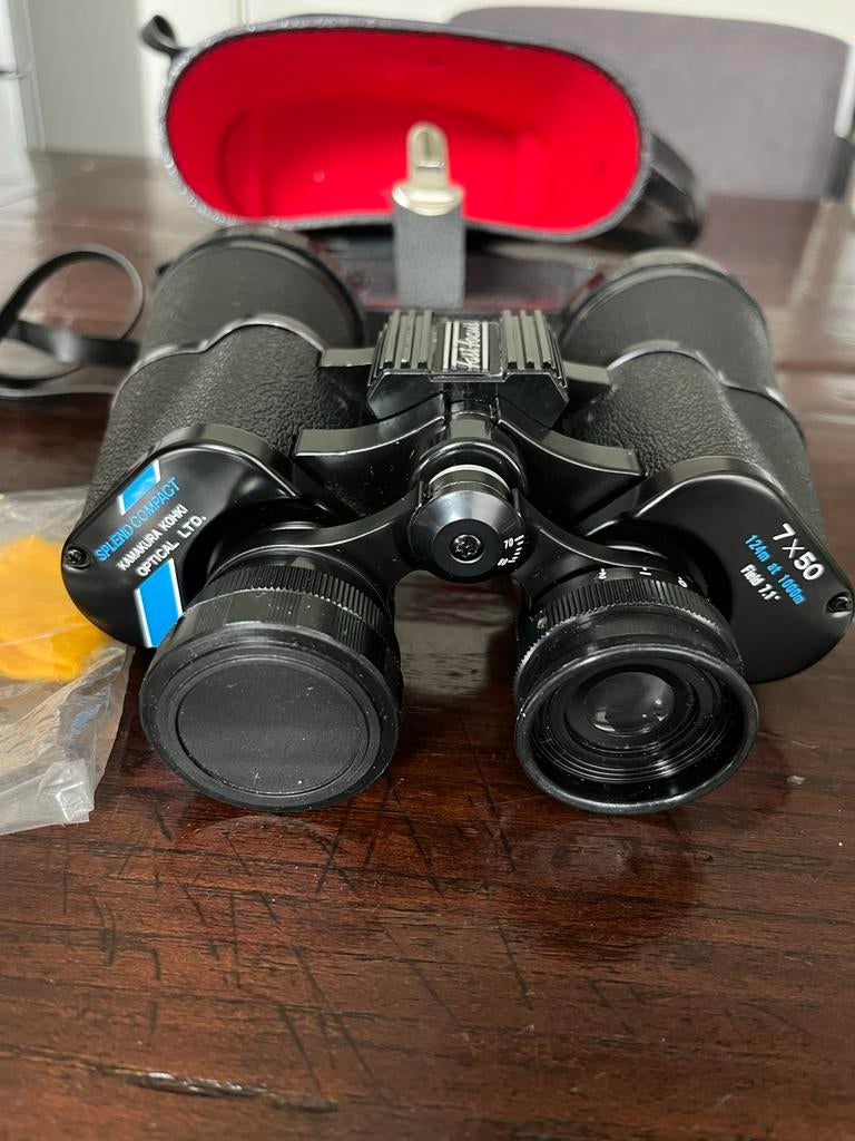 Kamakura Koki verrekijker 7x50 met hoes, Gebruikt, Minder dan 8x, Met hoes of tas, Porro (met knik)