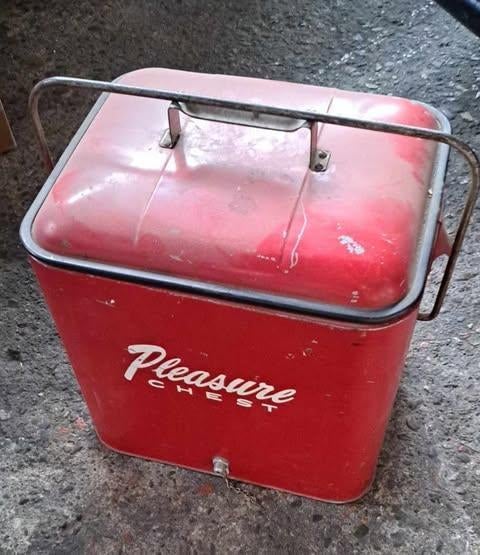 Pleasure chest vintage cooler koelbox voor oldtimer mancave, Verzamelen, Ophalen of Verzenden, Gebruikt, Gebruiksvoorwerp