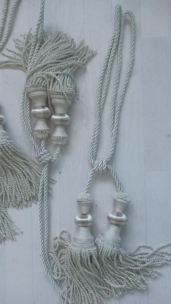 5 embrasses gordijnkoorden zilver champagne zandkleur, Ophalen of Verzenden, Minder dan 100 cm