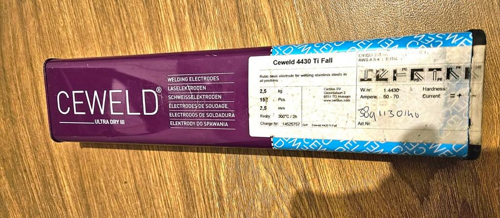 Ceweld 4430 Ti Fall Lasstaven - 2,5 kg, 2,5 mm, Ophalen of Verzenden, Nieuw, Minder dan 150 ampère, Elektroden