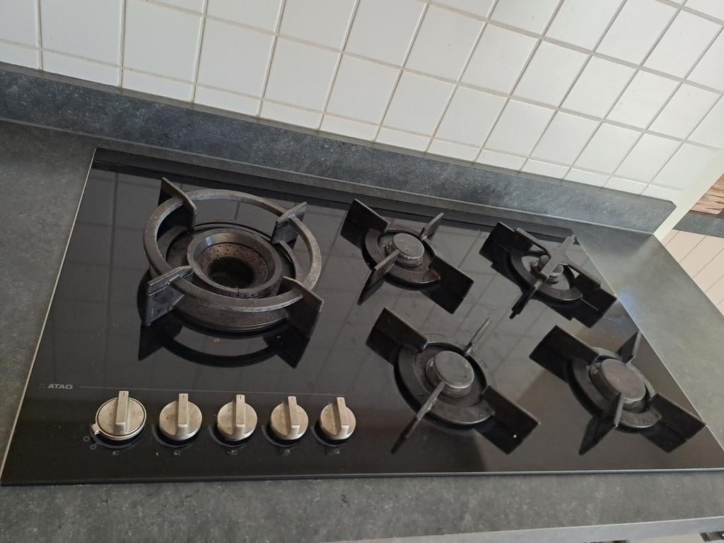 ATAG Gaskookplaat 5 Pits met Wokbrander   10jaar oud, Ophalen, Gebruikt, Inbouw, Gas