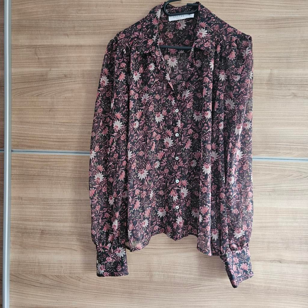 Dames  blouse zwart met print Costes Zgan, Kleding | Dames, Costes, Ophalen of Verzenden, Zo goed als nieuw, Zwart