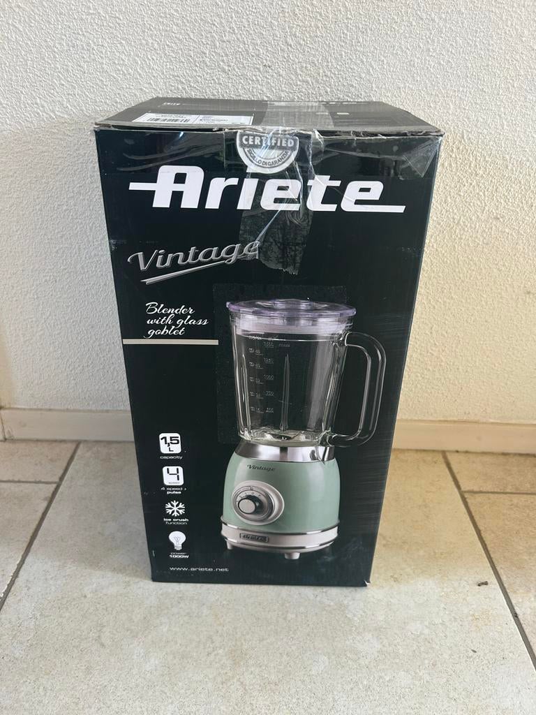 Ariete 0583/03 Vintage Blender met Glazen Kan - Nieuw, ., Nieuw, Ophalen of Verzenden, Blender