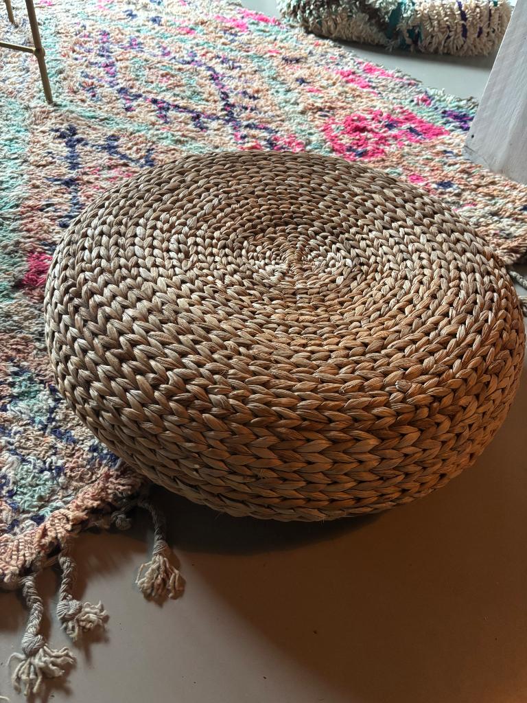 Poef riet, Huis en Inrichting, Banken | Voetenbanken en Poefen, Ophalen, Minder dan 50 cm, Gebruikt, Riet of Rotan