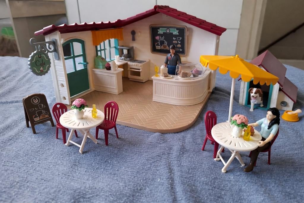 Schleich café met accessoires, Ophalen of Verzenden