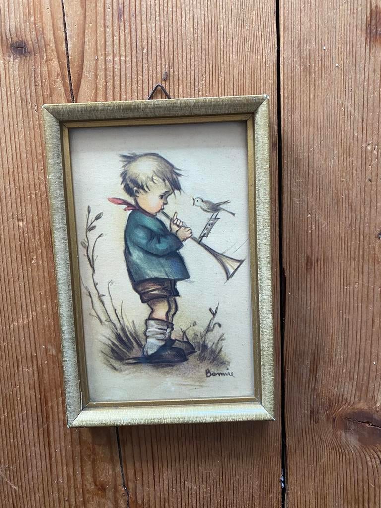 Vintage Prent van Bonnie  Hummel  zie foto,s  Ophalen, Ophalen