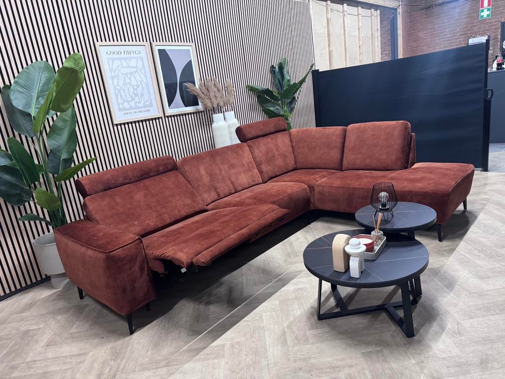 ZGAN Feelings Velvet Hoekbank Cooper Elektrisch - 297 x 215, 250 tot 300 cm, -, -, Hoekbank