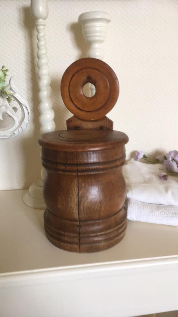 Antieke houten zoutpot, Ophalen of Verzenden