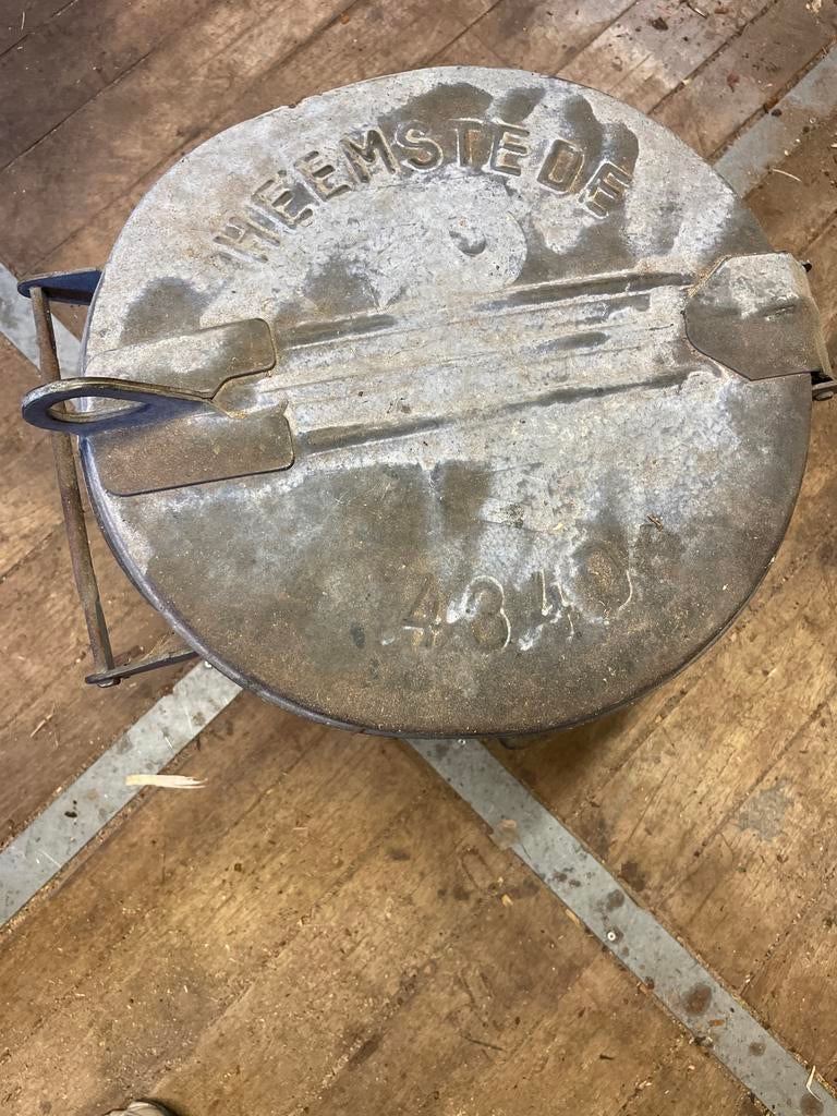 Vintage Vuilnisbak Heemstede - Metaal, Huis en Inrichting, Woonaccessoires | Prullenbakken, Gebruikt, 50 tot 75 cm, Ophalen of Verzenden