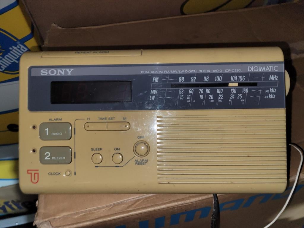 Oude Sony Digimatic ICF-C220L Radio Wekker, Ophalen of Verzenden, Gebruikt, Radio