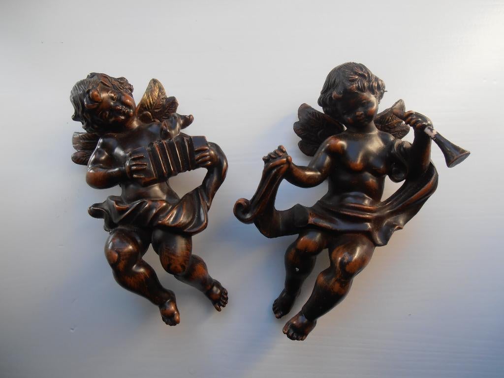 twee mooie engeltjes. polyston 14 cm,, Diversen, Ophalen of Verzenden, Gebruikt