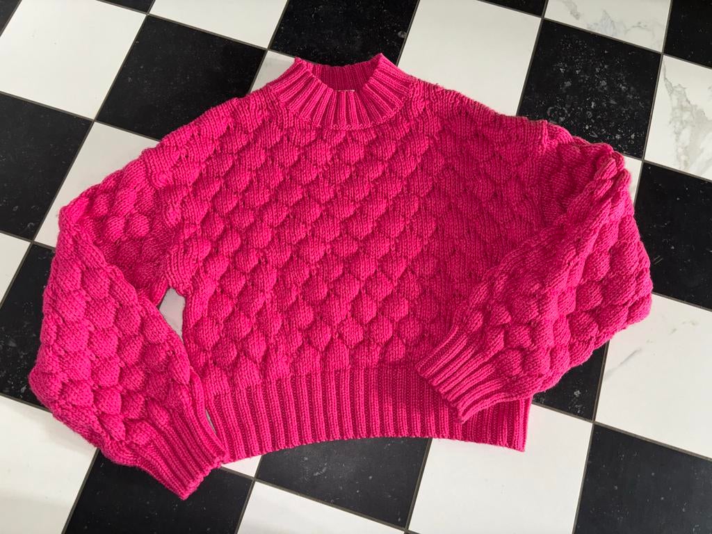 Monki Knalroze Trui Maat S, Ophalen of Verzenden, Zo goed als nieuw, Maat 36 (S), Roze