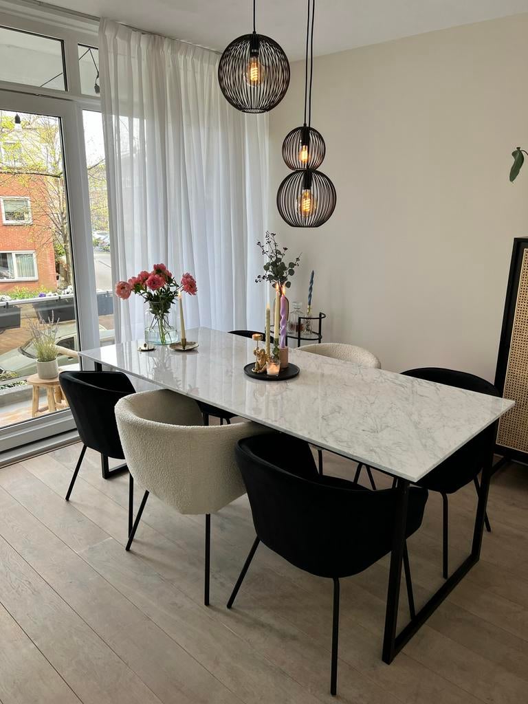 Eettafel marmer, Huis en Inrichting, Tafels | Eettafels, Ophalen, Overige materialen, 50 tot 100 cm, Zo goed als nieuw