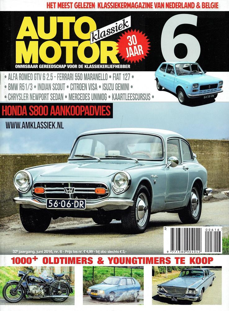 Auto Motor Klassiek 2016 nr. 6 (o.a. Honda S600 en S800), Verzenden, Gelezen, Algemeen