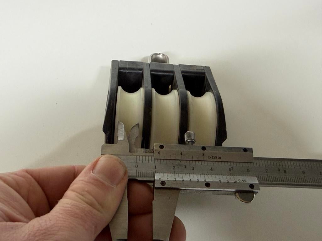 HYE 3 schijfs blok 50 mm schijf 12 mm lijn, Ophalen of Verzenden, Zo goed als nieuw, Lijn of Blok