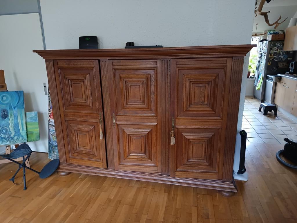 Vintage Kabinet met Sloten, Antiek en Kunst, Ophalen of Verzenden