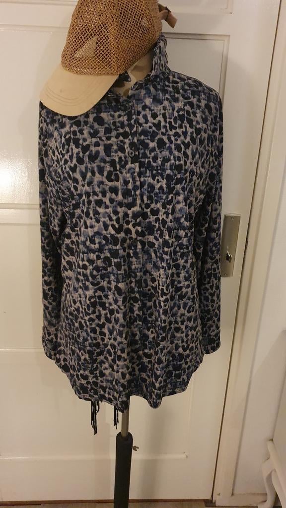 Blauw gemêleerde blouse NED maat XXL, Ophalen of Verzenden, Zo goed als nieuw, Maat 46/48 (XL) of groter, Blauw