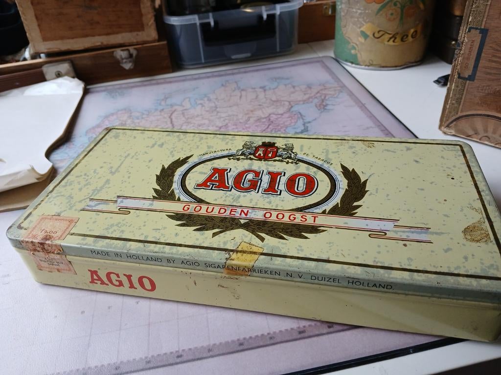 Vintage Agio Sigarenblik Gouden Oogst, Ophalen of Verzenden, Gebruikt, Overige, Overige merken