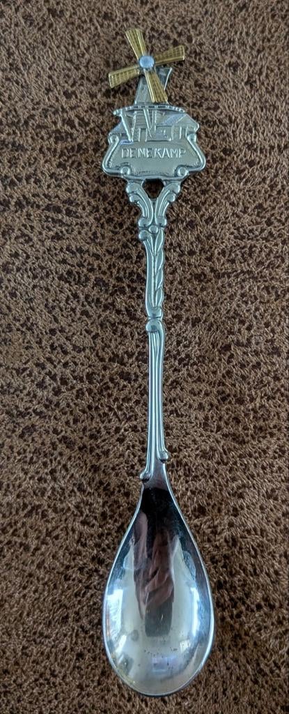 Verzilverde theelepel Denekamp met molen, Ophalen of Verzenden