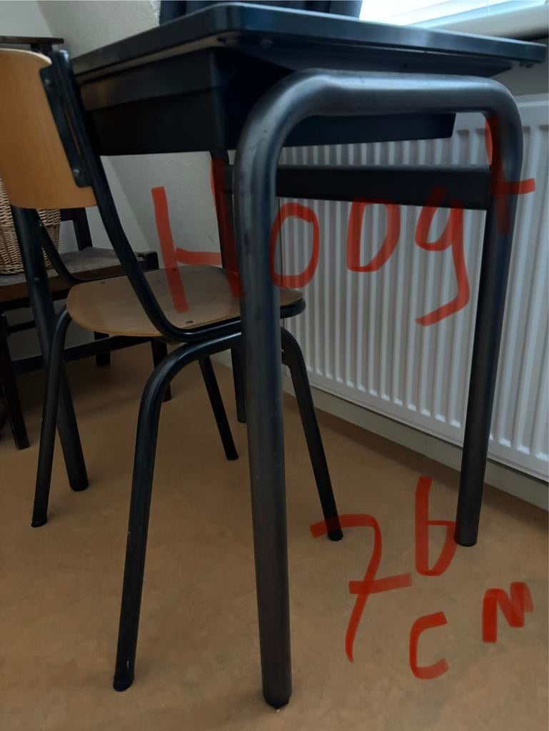 Schooltafel met stoel, Ophalen, Gebruikt, Tafel(s) en Stoel(en)