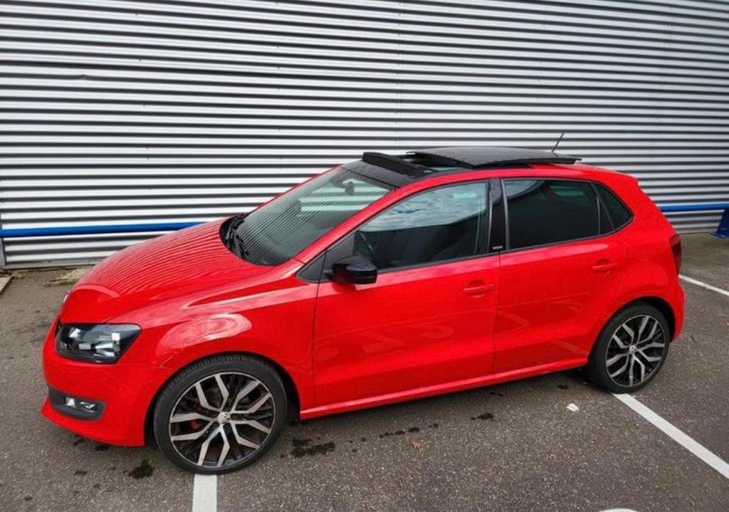 Volkswagen Polo 1.4 16V FSI 63KW 2012 Rood, Voorwielaandrijving, 970 kg, Stof, Zwart