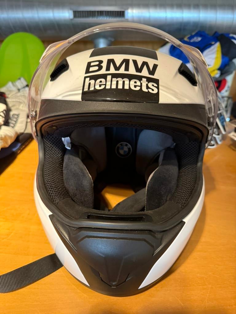 BMW motorhelm wit/zwart – maat 56/57 – zo goed als nieuw, Ophalen of Verzenden, Tweedehands, Integraalhelm, Overige merken