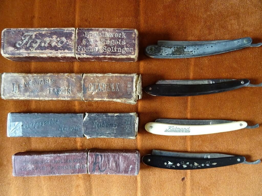 Antiek scheermes vintage scheermes collectie 3 scheermessen, Ophalen of Verzenden