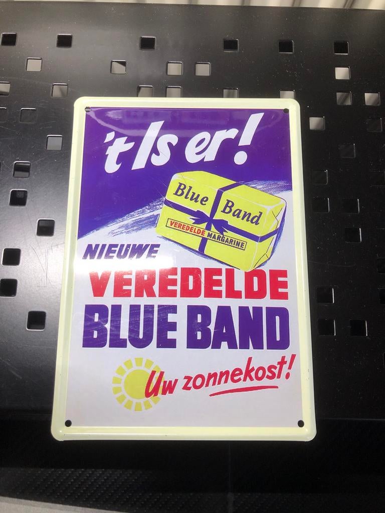 Ouderwetse Blue Band  Reclamebordje, Verzamelen, Ophalen of Verzenden, Gebruikt