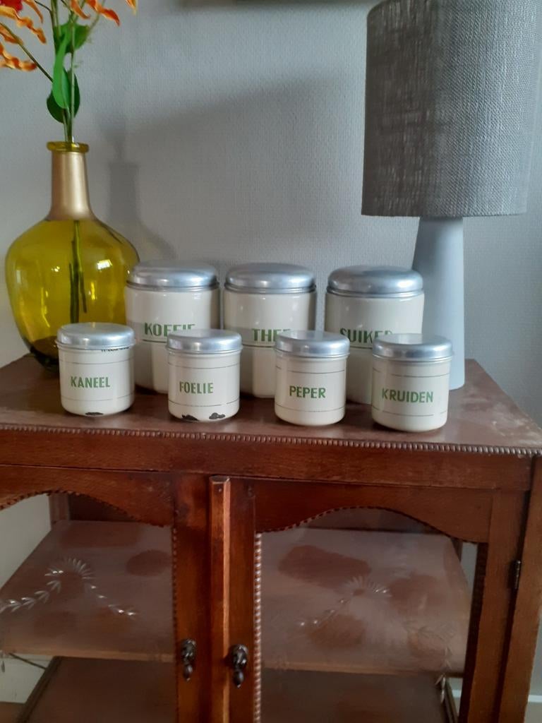 Emaille set voorraadbussen., Ophalen of Verzenden