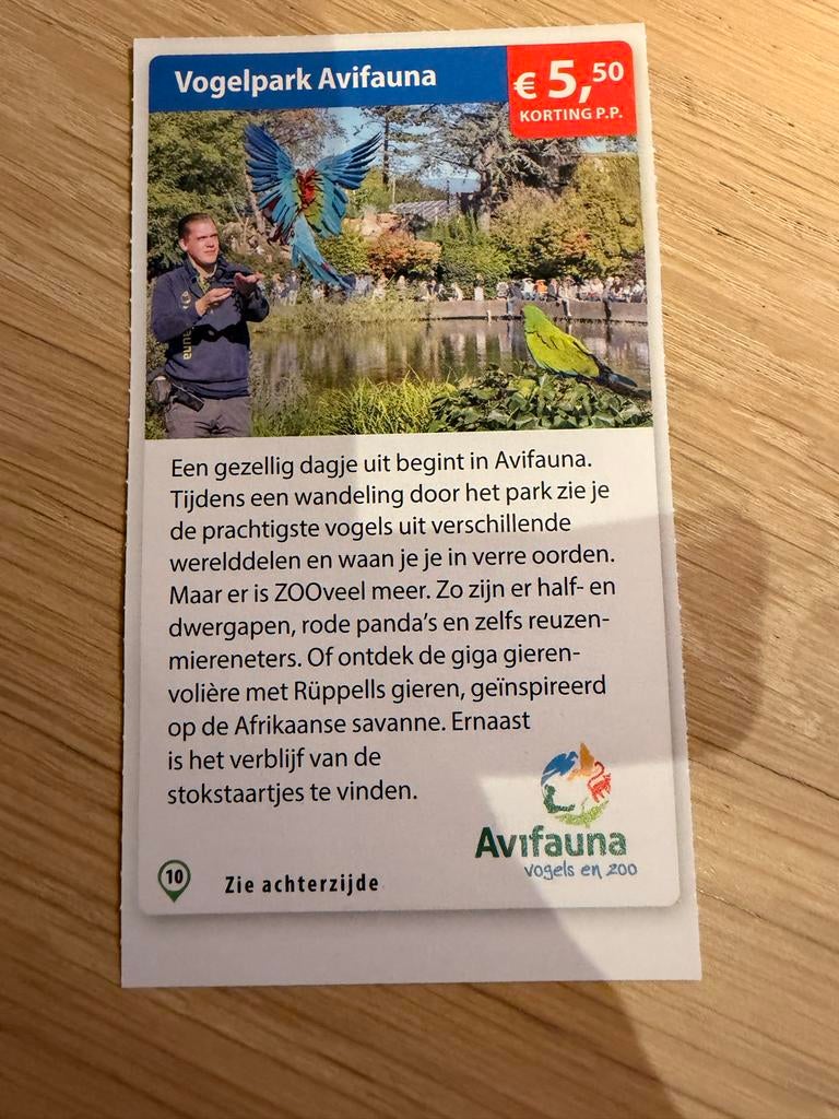 Met kortings naar Vogelpark Avifauna, Drie personen of meer, Kortingskaart
