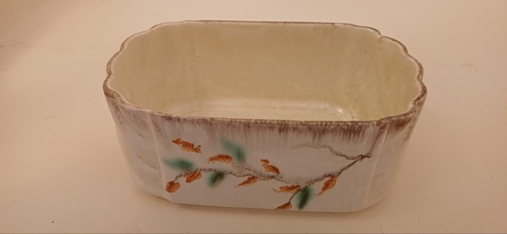 Vintage keramische schaal met bloemmotief Elsterwerda, Antiek en Kunst, Ophalen of Verzenden