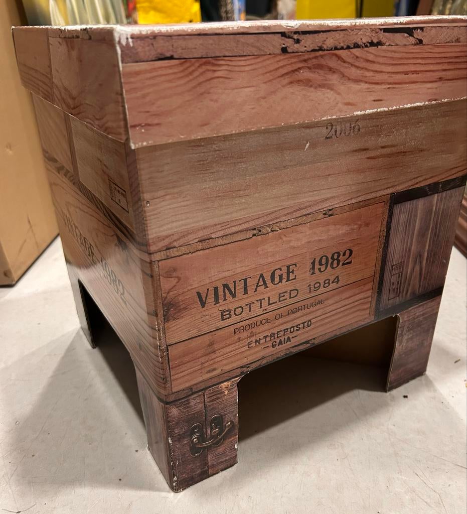 Leuk kartonnen krukje met houtlook, Ophalen, Overige materialen, Gebruikt, .