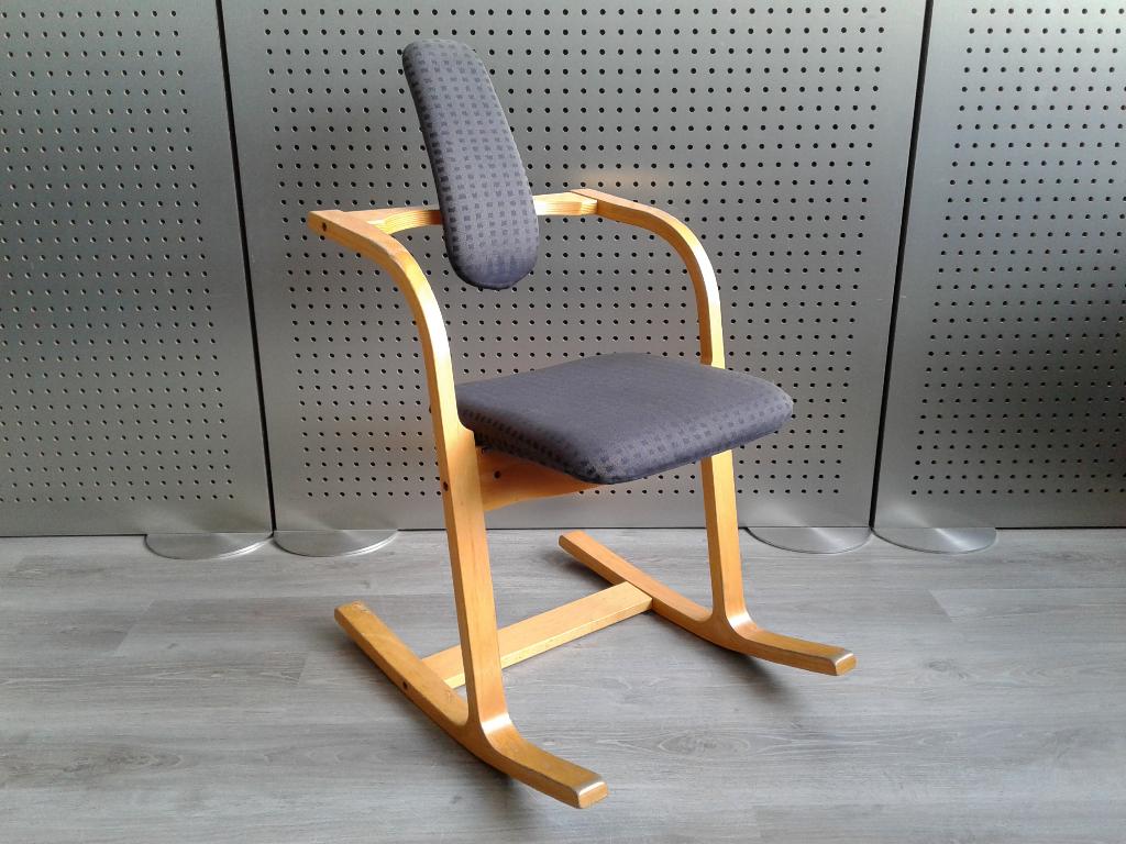 1x Stokke (Variér) Actulum (Zilver/Grijs), Zeer Goed!, Huis en Inrichting, Stoelen, Gebruikt, Eén, Hout, Metaal, Stof, Overige materialen