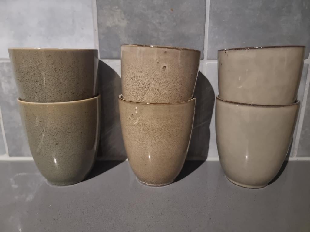 Koffie kopjes 6x, 3 verschillende kleuren, Ophalen