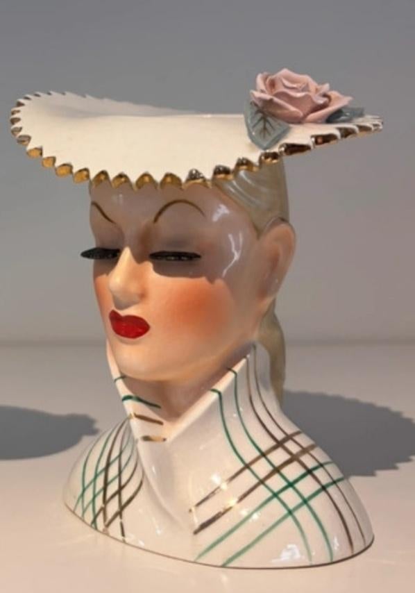 Lady Head Vase Hoofd Vaasje Art Deco Vintage Antique, Ophalen of Verzenden