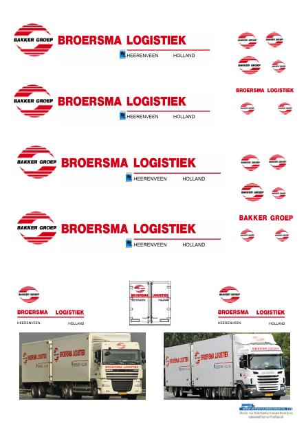Vrachtauto decal 1:50 Broersma logistiek Heerenveen (Combi), Verzenden, Nieuw, Bus of Vrachtwagen, Overige merken