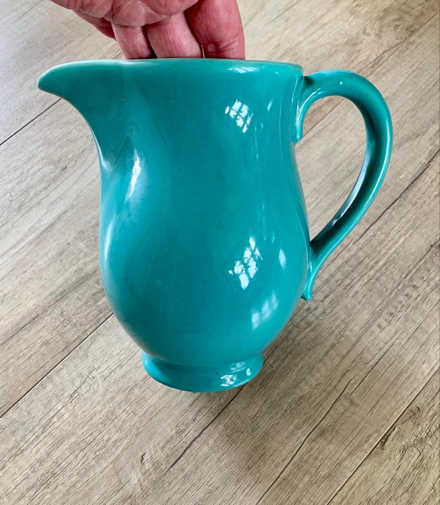 Mooie oude blauwe waterkan - 19 cm hoog, Ophalen of Verzenden